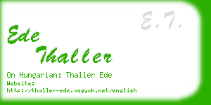 ede thaller business card
